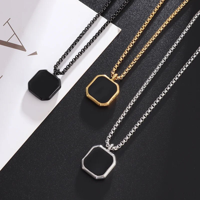 Hommfer - Men's Japanese-Inspired Katori Pendant Necklace in Solid Stainless Steel - Hommfer