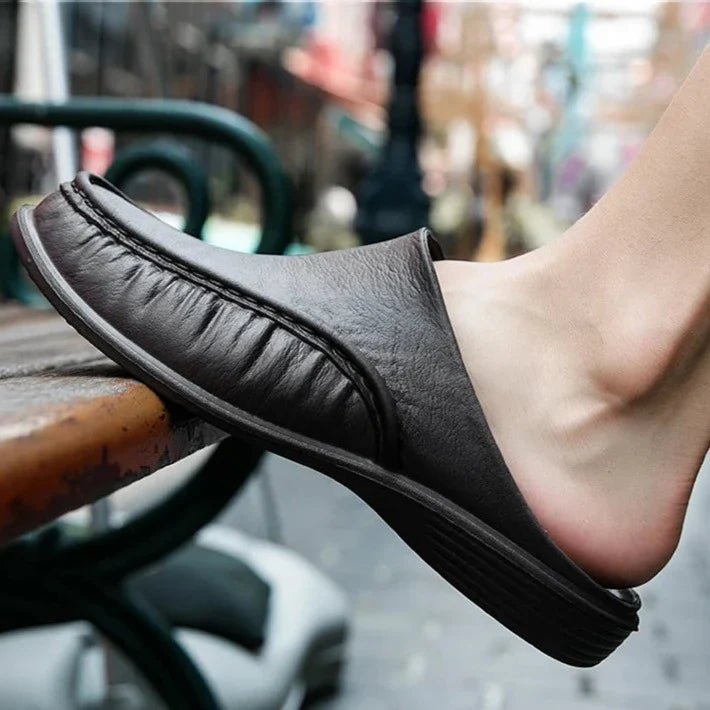 Hommfer - Men's Slip-On Loafer Slides with Cushioned Insole for All-Day Comfort - Hommfer
