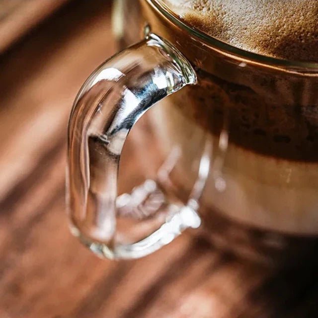 Hommfer - Mug en Verre Soufflé 450 mL - Anse Ergonomique & Compatible Micro-Ondes - Hommfer