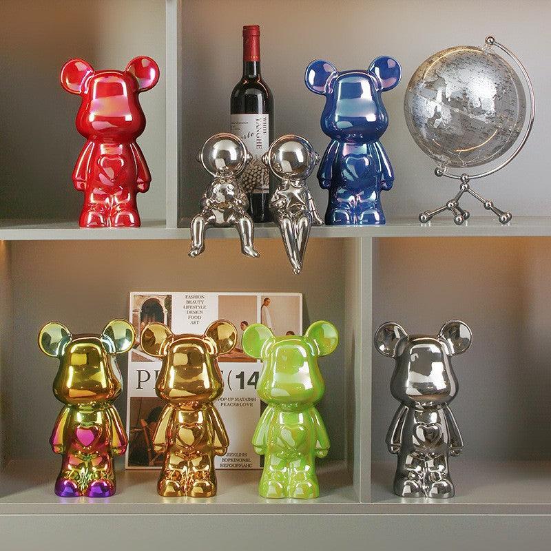 Hommfer – Ours Décoratif en Céramique avec Cœur - Hommfer