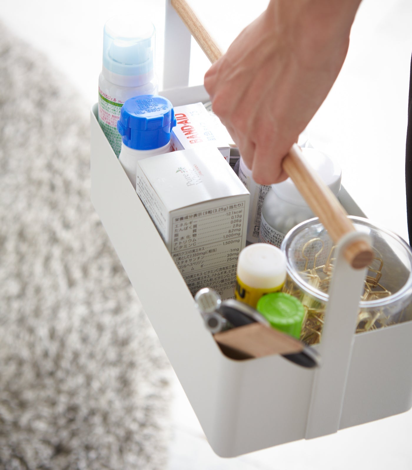 Hommfer – Panier de Rangement avec Poignées en Bois Deux Tailles - Hommfer