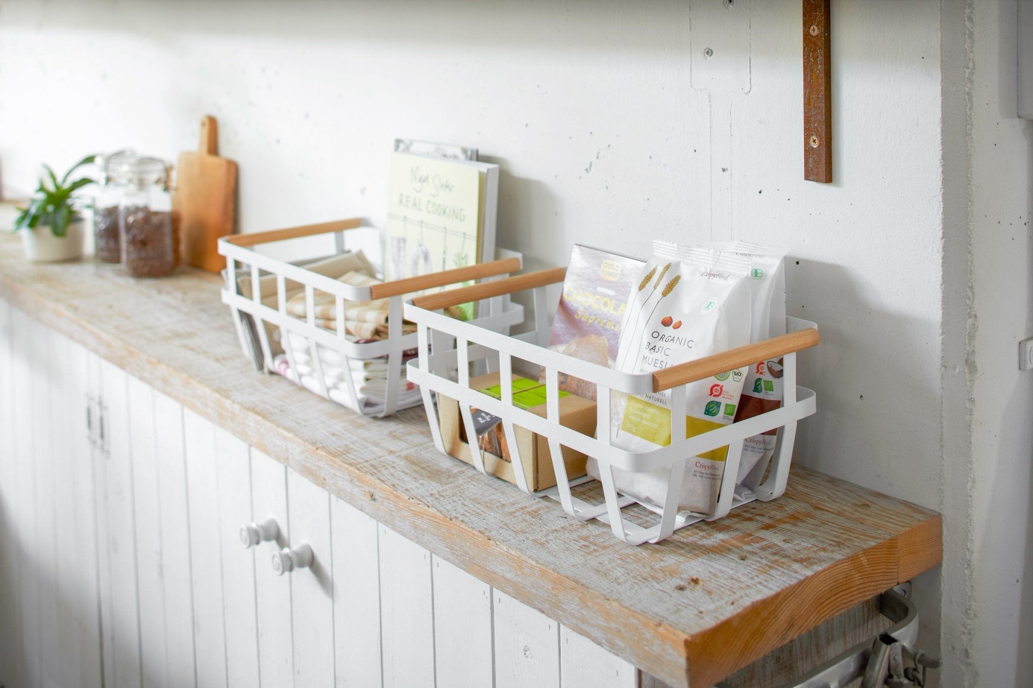 Hommfer – Panier de Rangement en Acier et Bois Deux Tailles - Hommfer