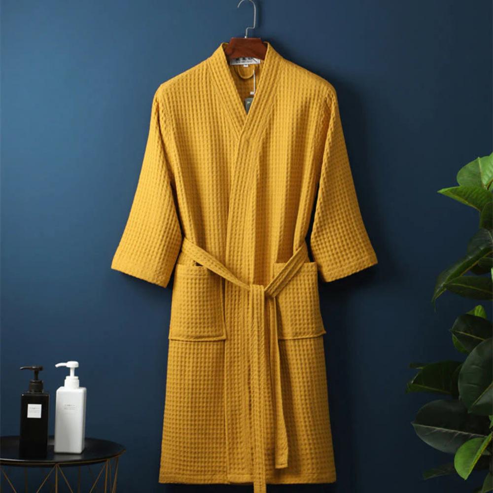Hommfer – Peignoir en Coton Gaufré à Col en V - Hommfer