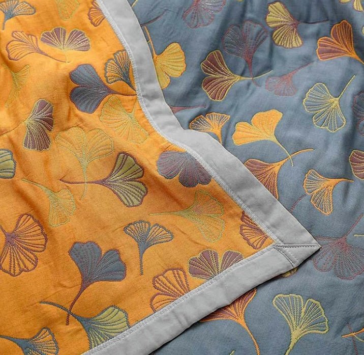 Hommfer – Plaid Feuille de Ginkgo - Hommfer