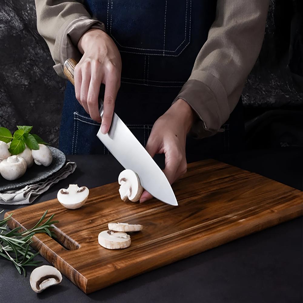 Hommfer - Planche à Découper en Bois Massif avec Poignée pour une Cuisine Élégante - Hommfer