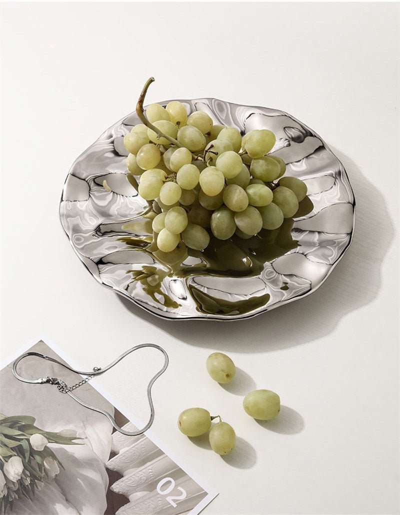 Hommfer – Plateau Décoratif Chromé en Céramique - Hommfer