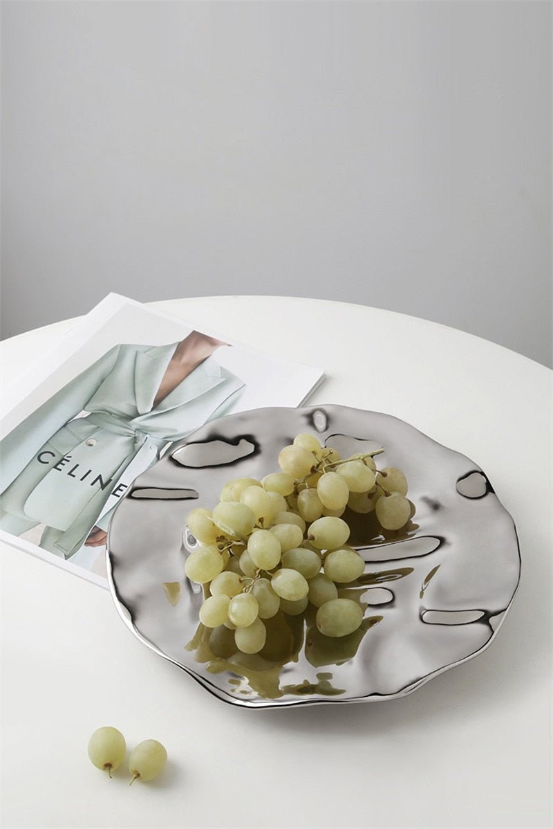 Hommfer – Plateau Décoratif Chromé en Céramique - Hommfer