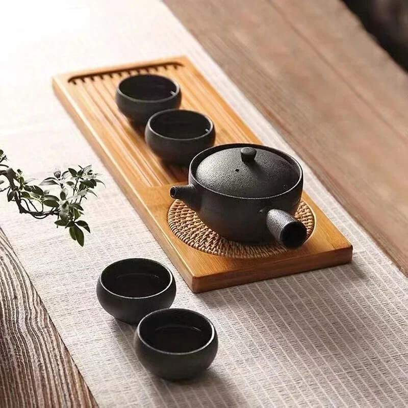 Hommfer – Plateau élégant en bambou pour la cérémonie du thé Gongfu - Hommfer