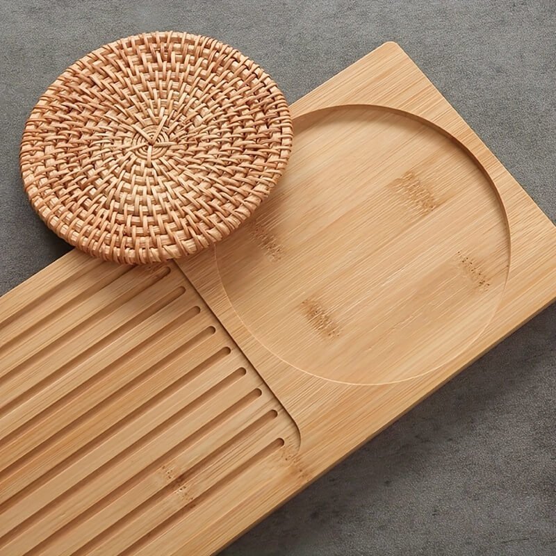 Hommfer – Plateau élégant en bambou pour la cérémonie du thé Gongfu - Hommfer
