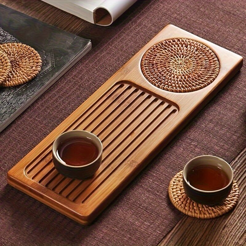 Hommfer – Plateau élégant en bambou pour la cérémonie du thé Gongfu - Hommfer