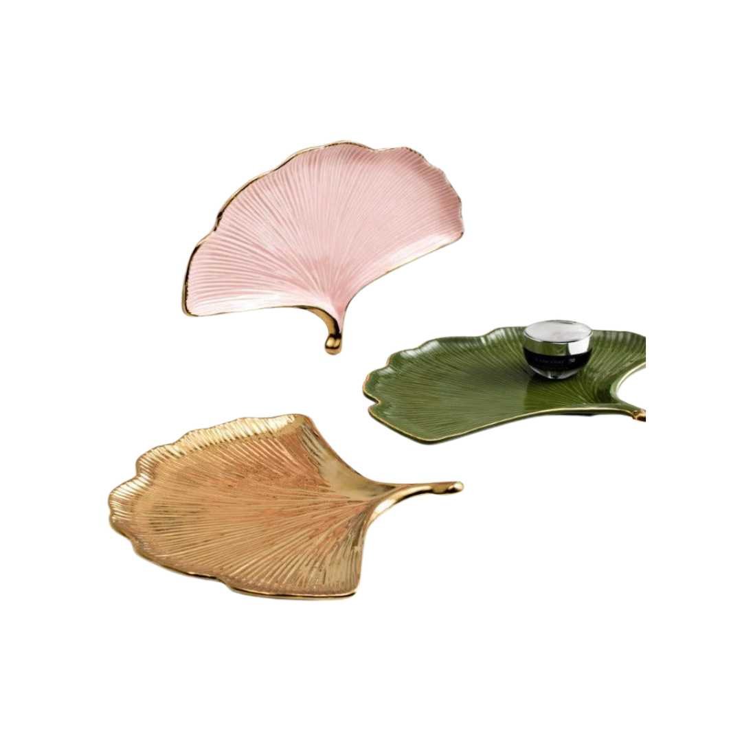 Hommfer – Plateau Feuille Dorée en Céramique - Hommfer