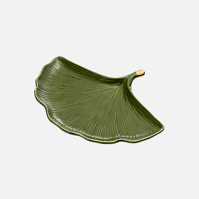 Hommfer – Plateau Feuille Dorée en Céramique - Hommfer