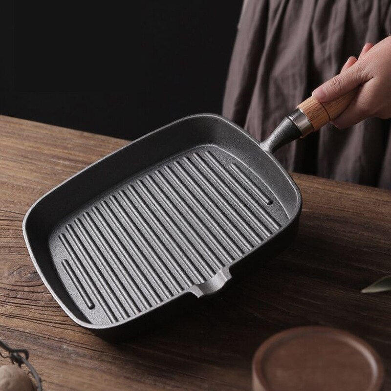 Hommfer – Poêle-gril en fonte pour une cuisson uniforme et des marques de grillade parfaites - Hommfer