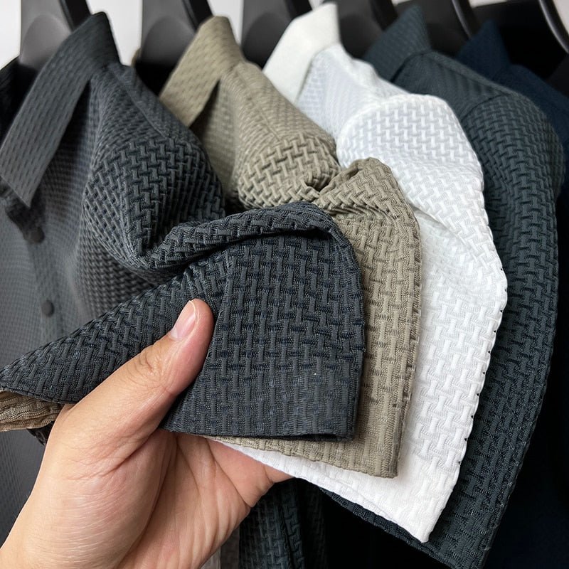 Hommfer - Polo Texturé Homme - Tissu Léger Respirant Anti-Transpiration - Hommfer