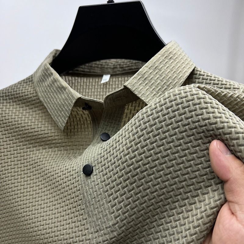 Hommfer - Polo Texturé Homme - Tissu Léger Respirant Anti-Transpiration - Hommfer