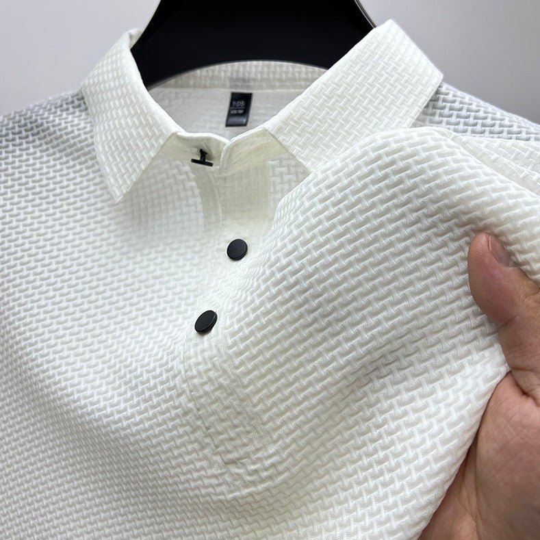 Hommfer - Polo Texturé Homme - Tissu Léger Respirant Anti-Transpiration - Hommfer