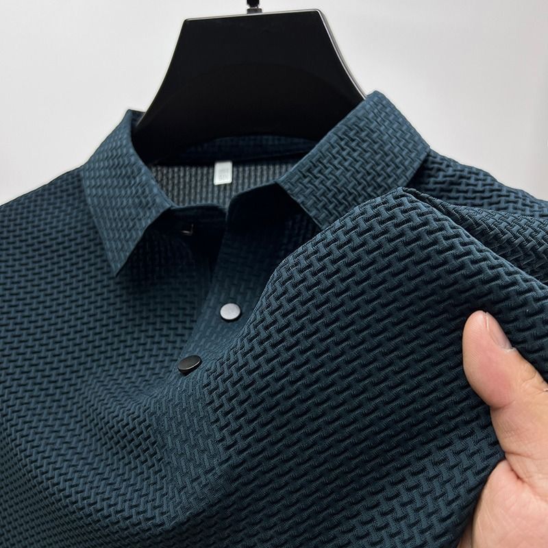 Hommfer - Polo Texturé Homme - Tissu Léger Respirant Anti-Transpiration - Hommfer