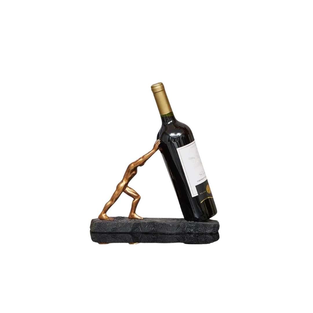 Hommfer – Porte - Bouteille Sculptural en Métal Argenté - Hommfer