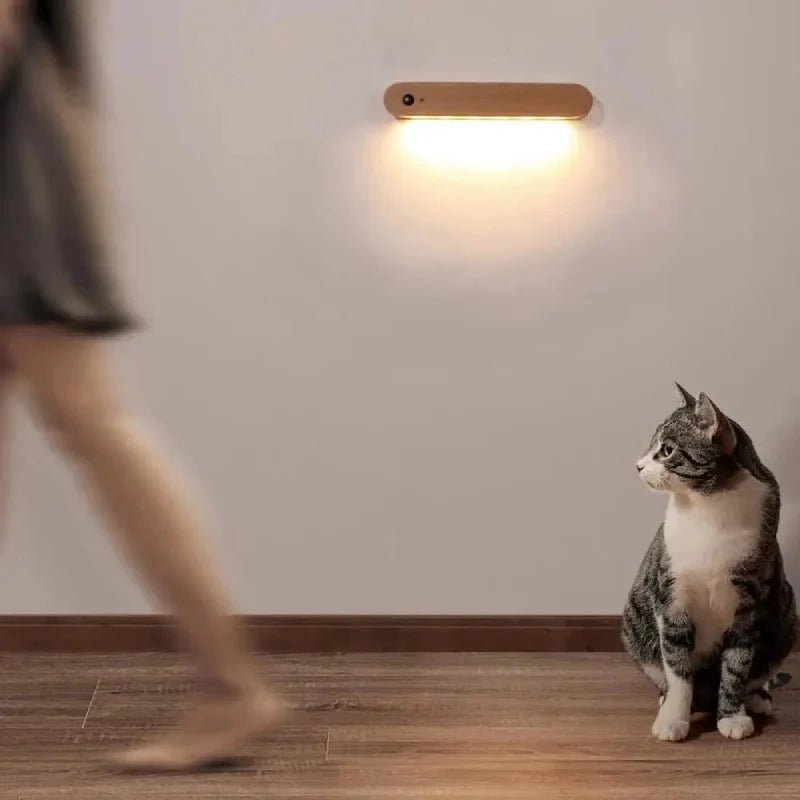 Hommfer – Porte - Clés Mural Magnétique en Bois avec Veilleuse LED à Capteur pour l’Entrée - Hommfer