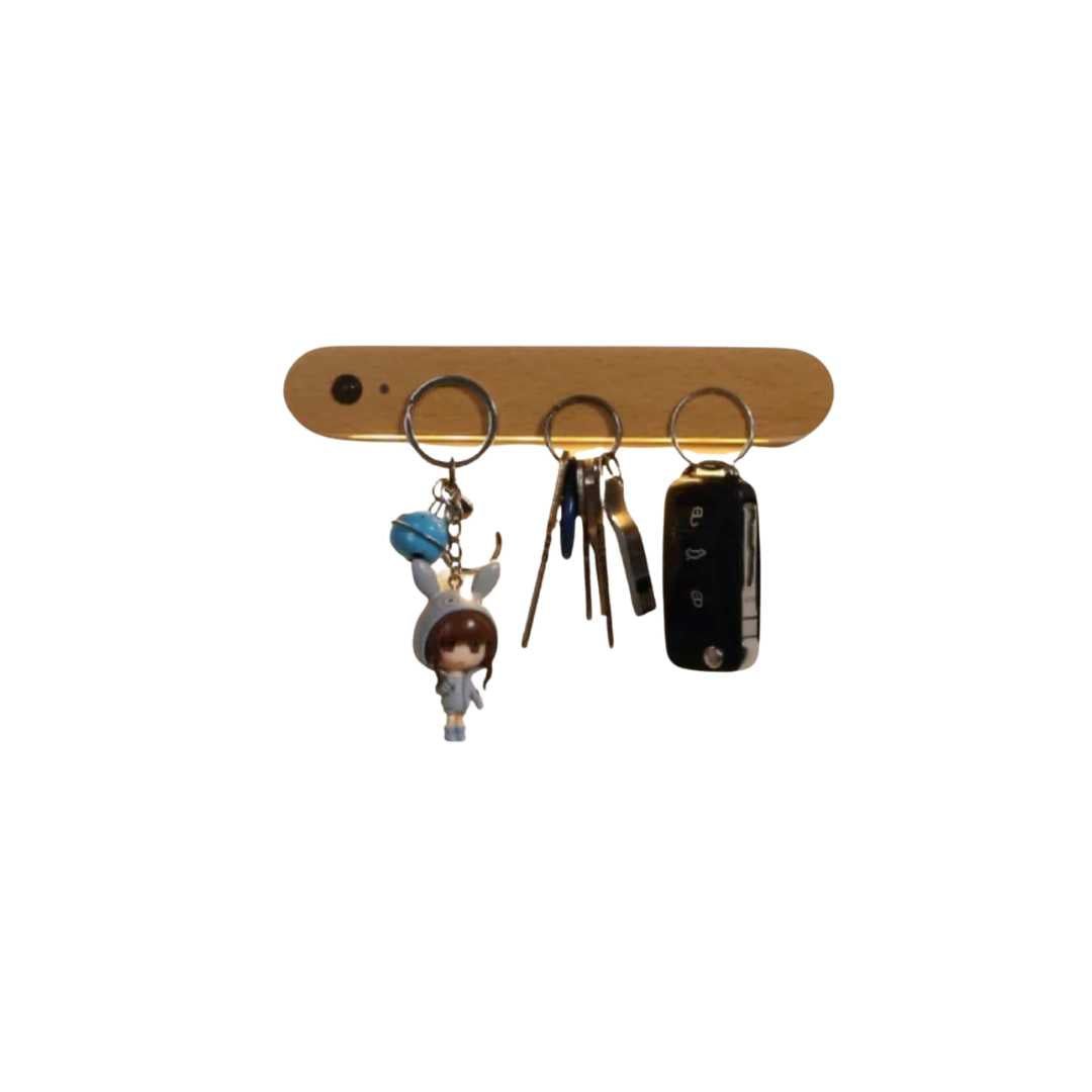 Hommfer – Porte - Clés Mural Magnétique en Bois avec Veilleuse LED à Capteur pour l’Entrée - Hommfer