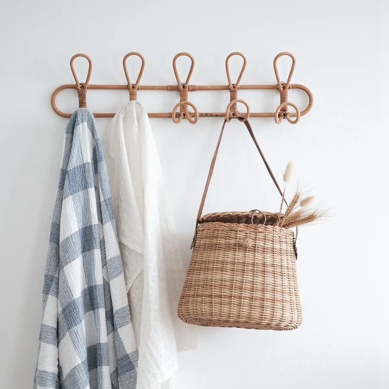 Hommfer – Porte - manteau en rotin pour chambre d'enfant - Hommfer