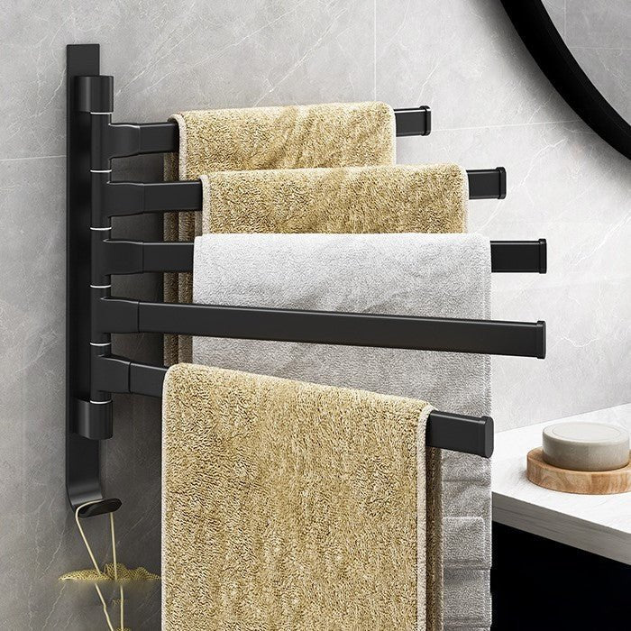 Hommfer – Porte - Serviettes Élégant à 5 Bras en Métal Noir - Hommfer