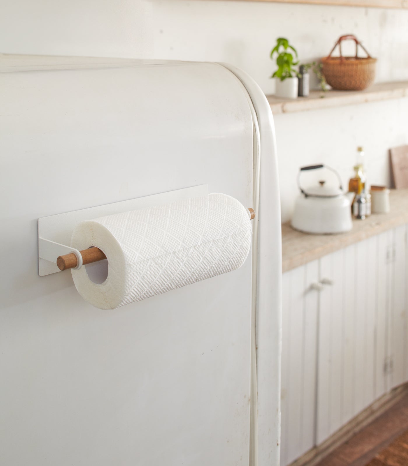 Hommfer – Porte - Serviettes Magnétique de Cuisine en Acier et Bois Deux Tailles - Hommfer