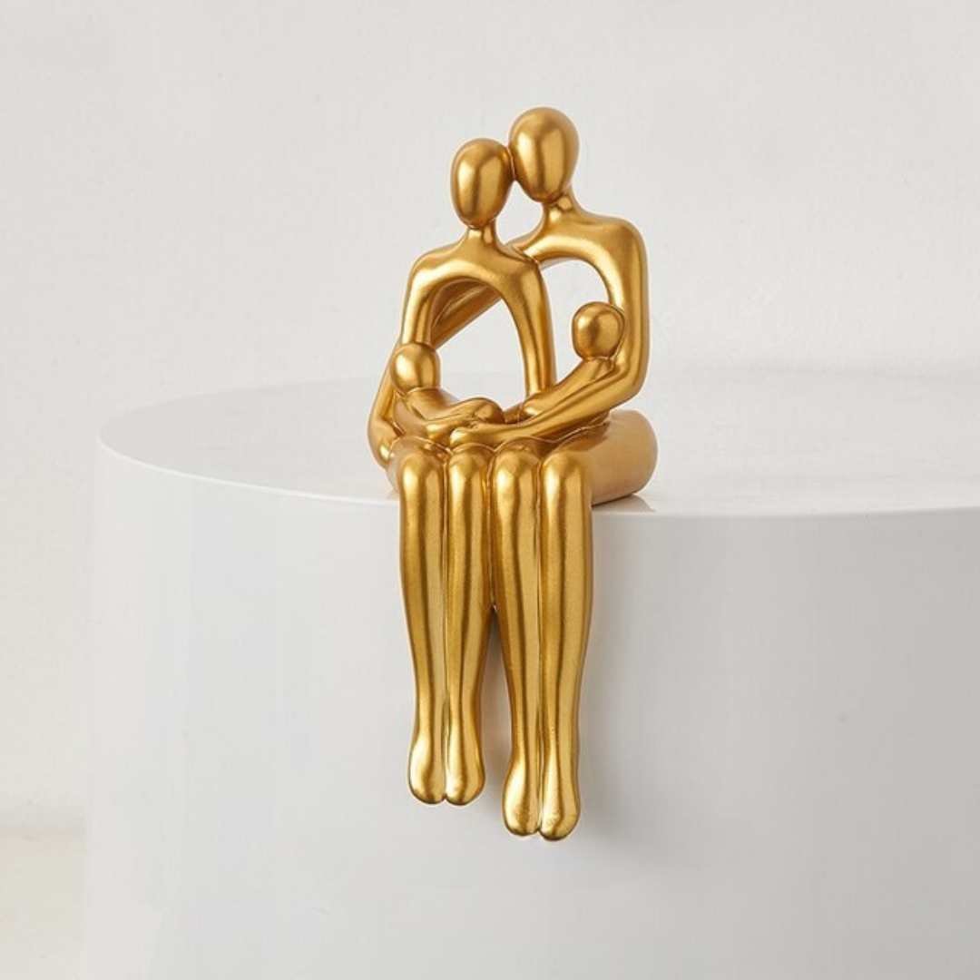 Hommfer – Sculpture Abstraite Élégante en Résine avec Détails Dorés - Hommfer