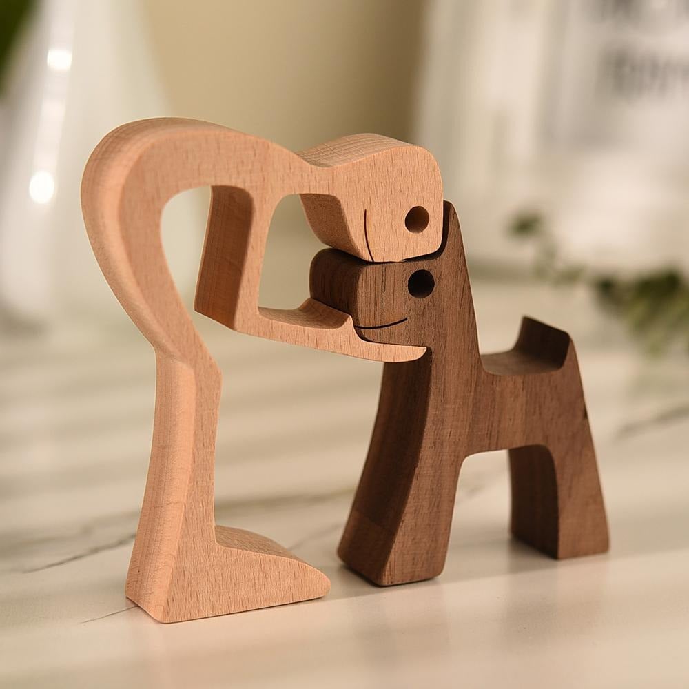 Hommfer – Sculpture Bois Fait Main Chiens - Hommfer