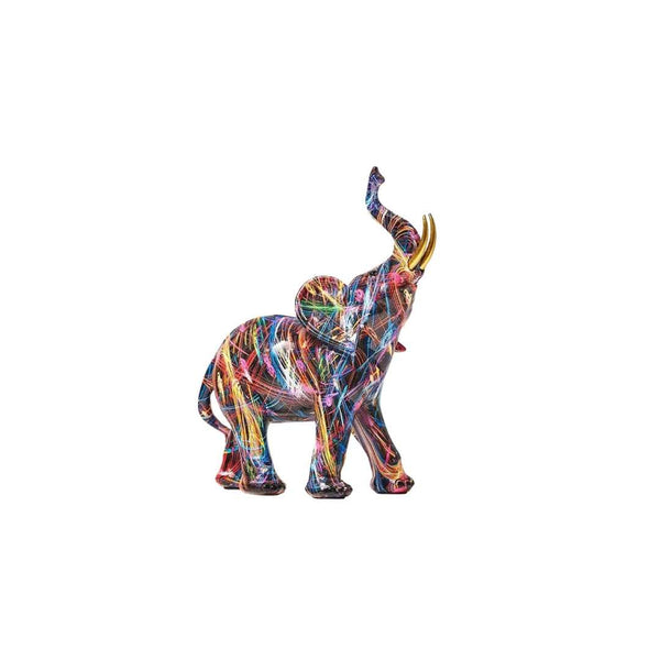 Hommfer – Colorful Graffiti Elephant Sculpture in Resin