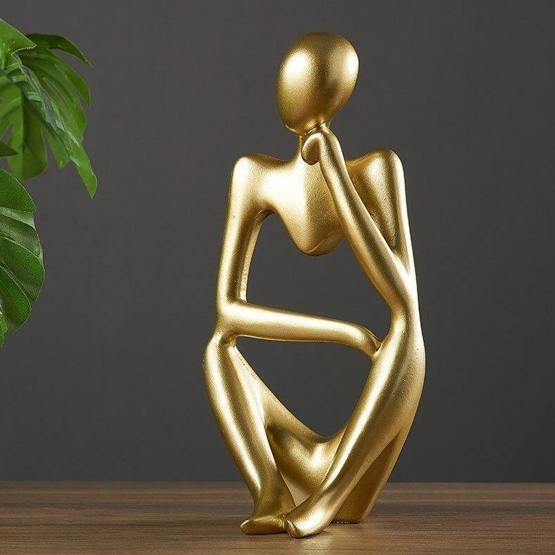 Hommfer – Sculpture Minimaliste du Penseur à l'Élégance Moderne - Hommfer