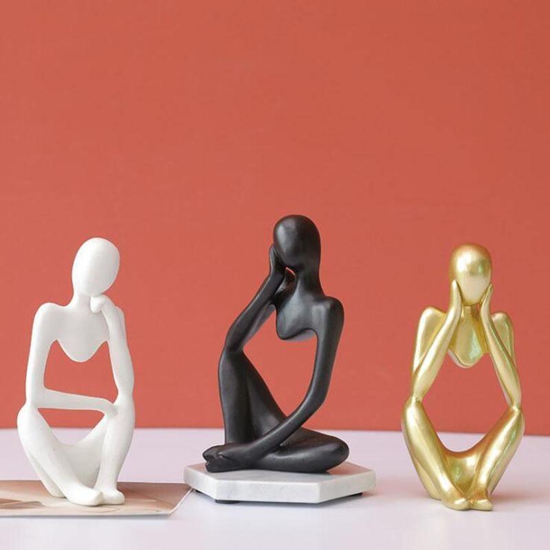 Hommfer – Sculpture Minimaliste du Penseur à l'Élégance Moderne - Hommfer