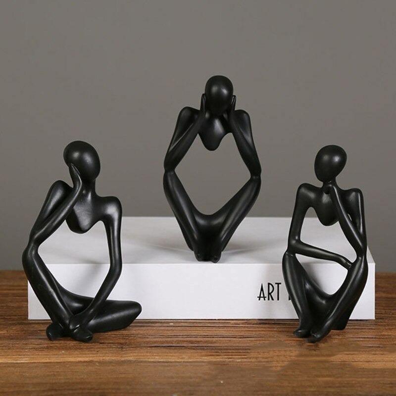 Hommfer – Sculpture Minimaliste du Penseur à l'Élégance Moderne - Hommfer