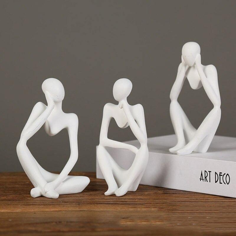 Hommfer – Sculpture Minimaliste du Penseur à l'Élégance Moderne - Hommfer