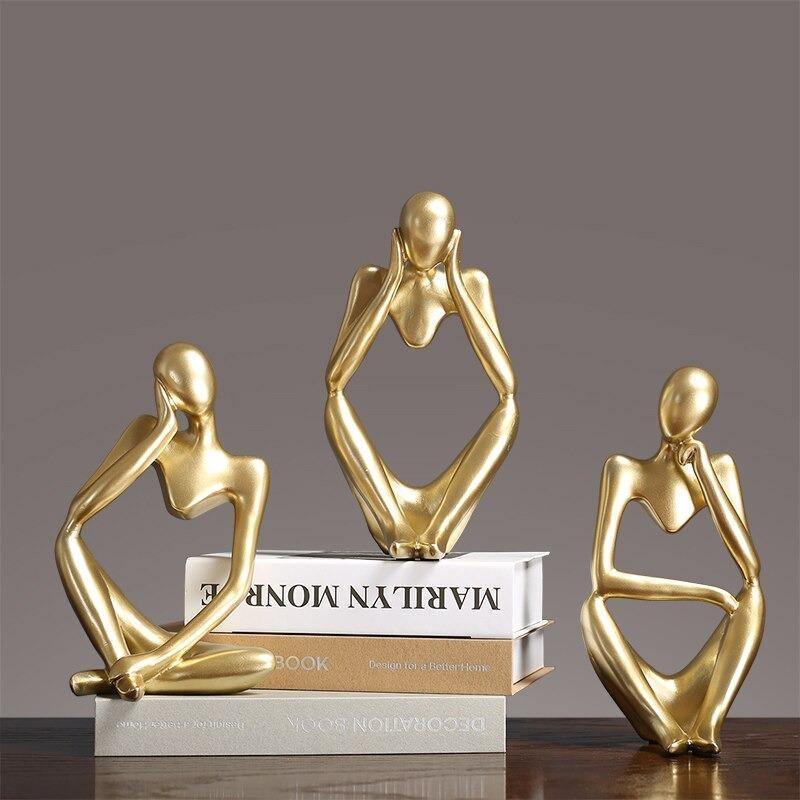 Hommfer – Sculpture Minimaliste du Penseur à l'Élégance Moderne - Hommfer
