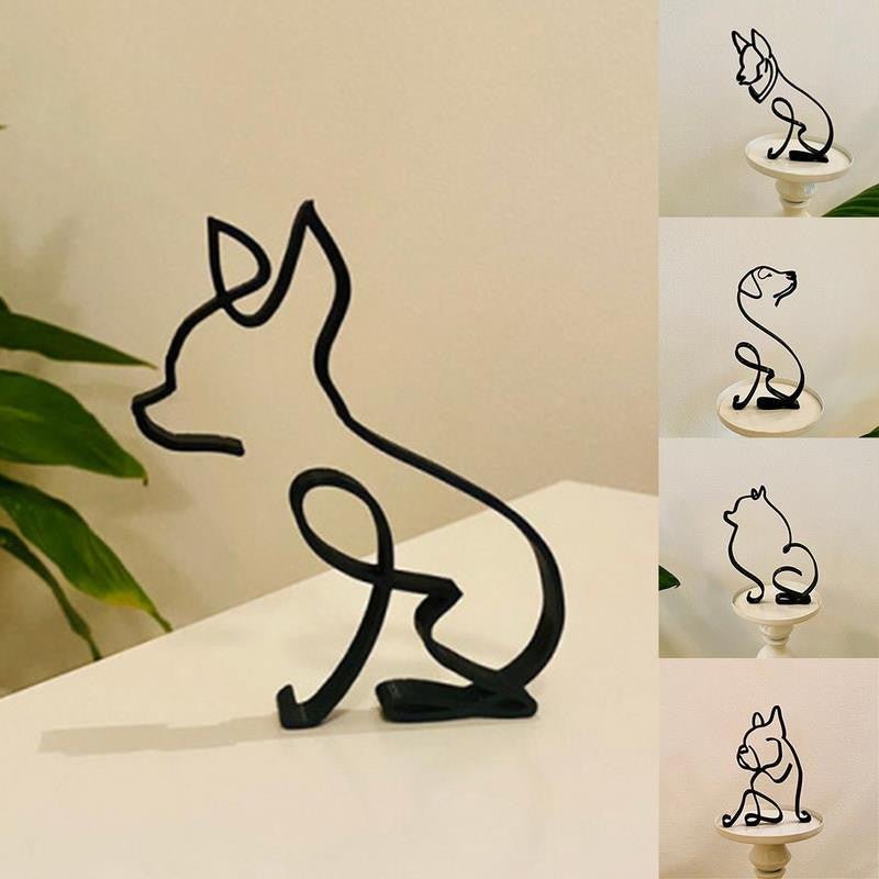 Hommfer – Sculptures Décoratives en Fer Chien et Chat - Hommfer