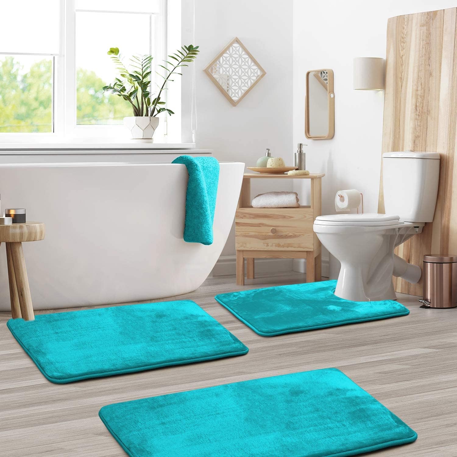 Hommfer - Set de bain luxueux en velours et mousse à mémoire de forme - Hommfer