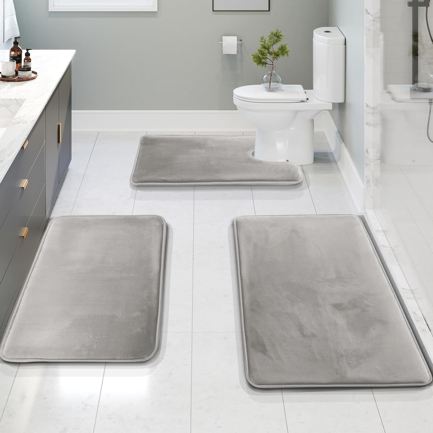 Hommfer - Set de bain luxueux en velours et mousse à mémoire de forme - Hommfer