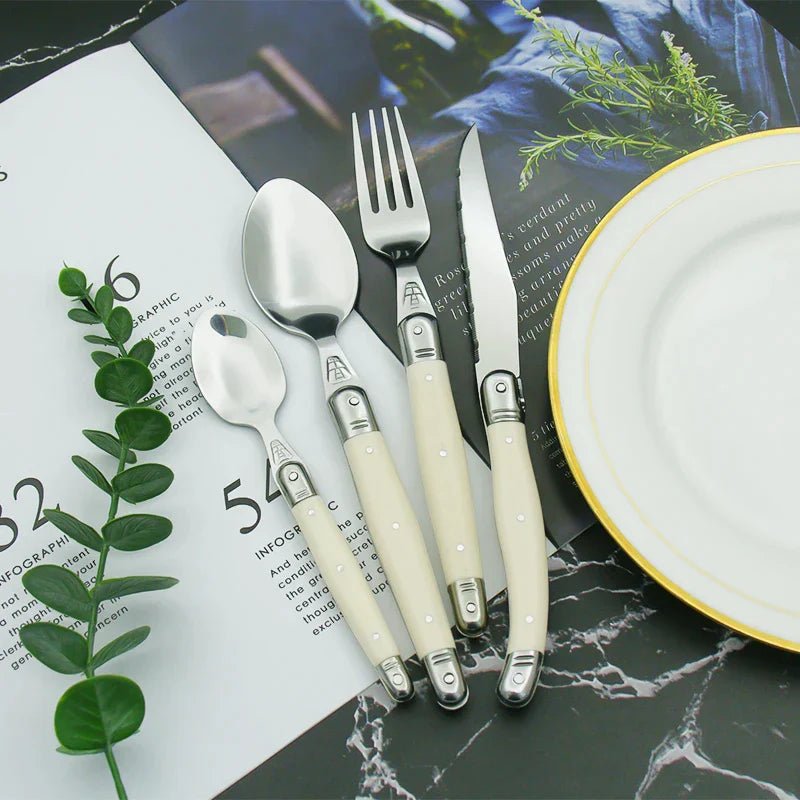 Hommfer – Set de Couverts Ivoire en Acier Inoxydable - Hommfer