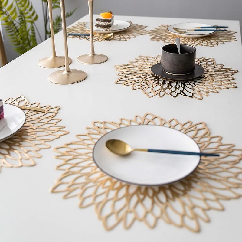 Hommfer - Sets de sets de table Feuille Luxe | Lot de 6 - Hommfer