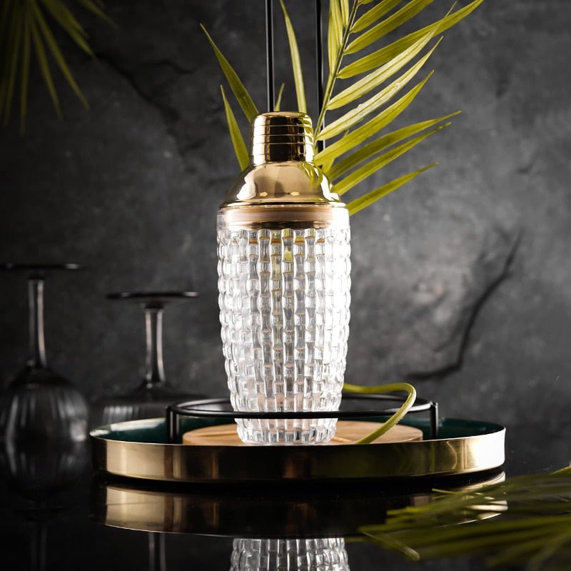 Hommfer – Shaker à Cocktail en Verre et Acier Doré - Hommfer