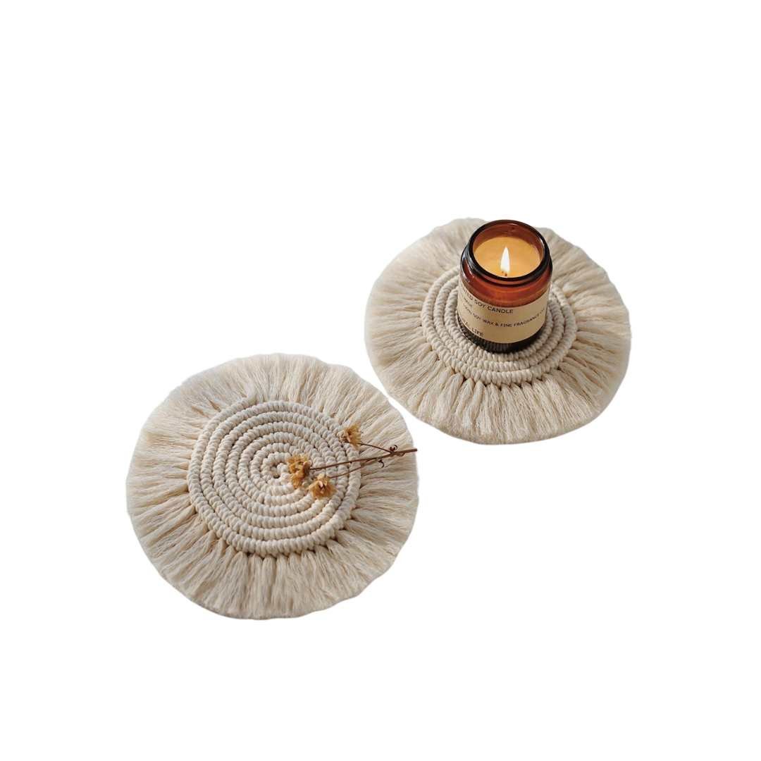 Hommfer - Sous - verres en macramé tissé à la main - Hommfer