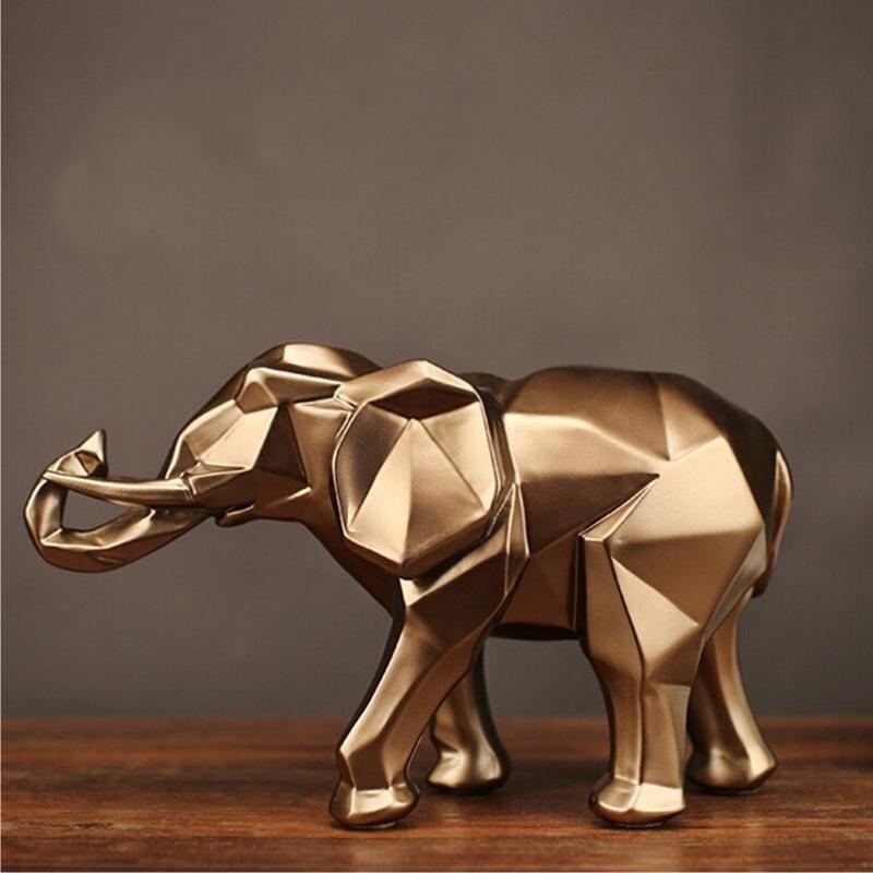 Hommfer – Statue Éléphant Géométrique en Résine - Hommfer