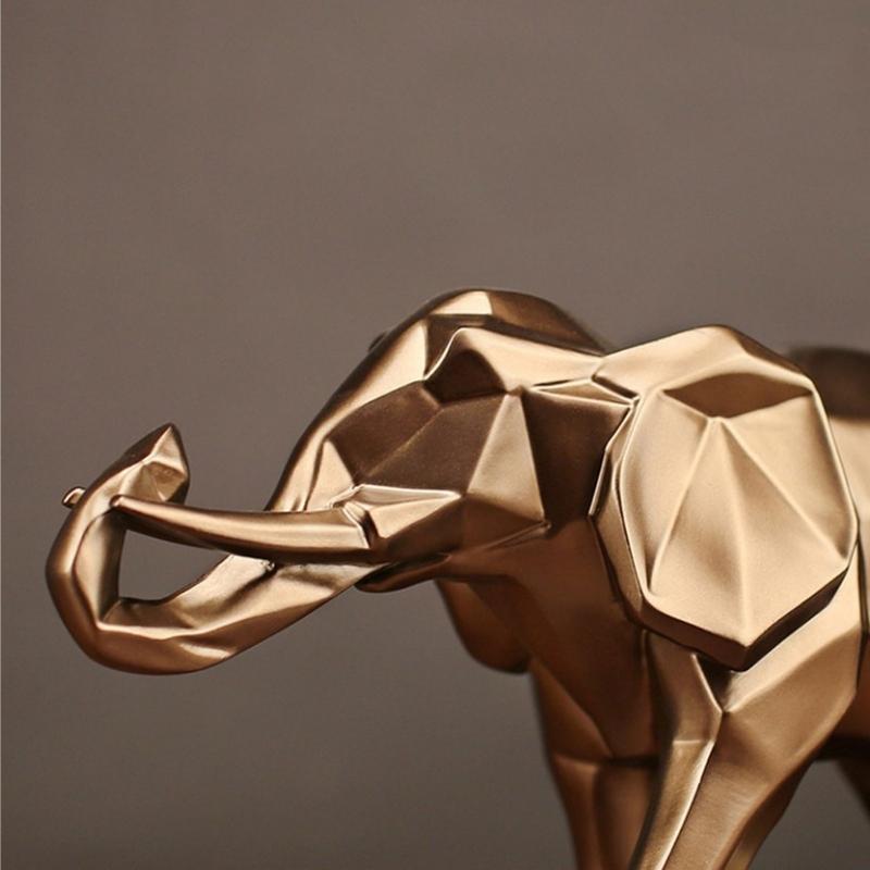 Hommfer – Statue Éléphant Géométrique en Résine - Hommfer