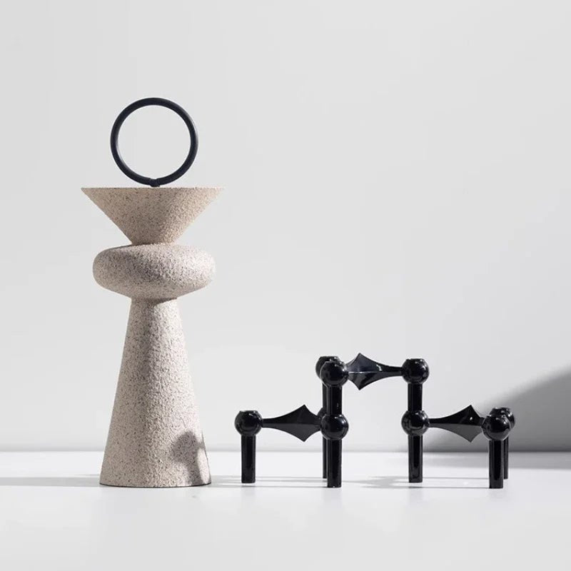 Hommfer – Statue Géométrique en Résine Sableuse Décorative - Hommfer