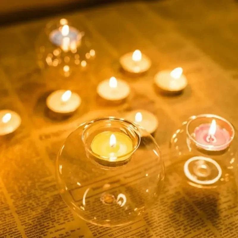 Hommfer – Support de Bougie en Verre Élégant et Chic - Hommfer