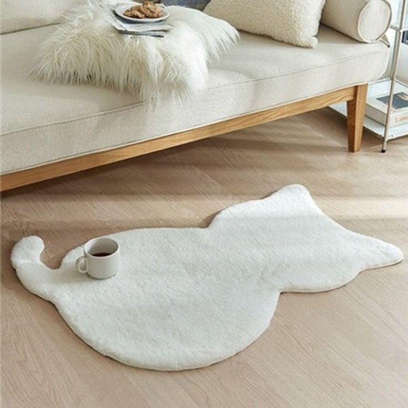 Hommfer - Tapis Bas en Polyester Blanc Antidérapant pour Salon - Hommfer