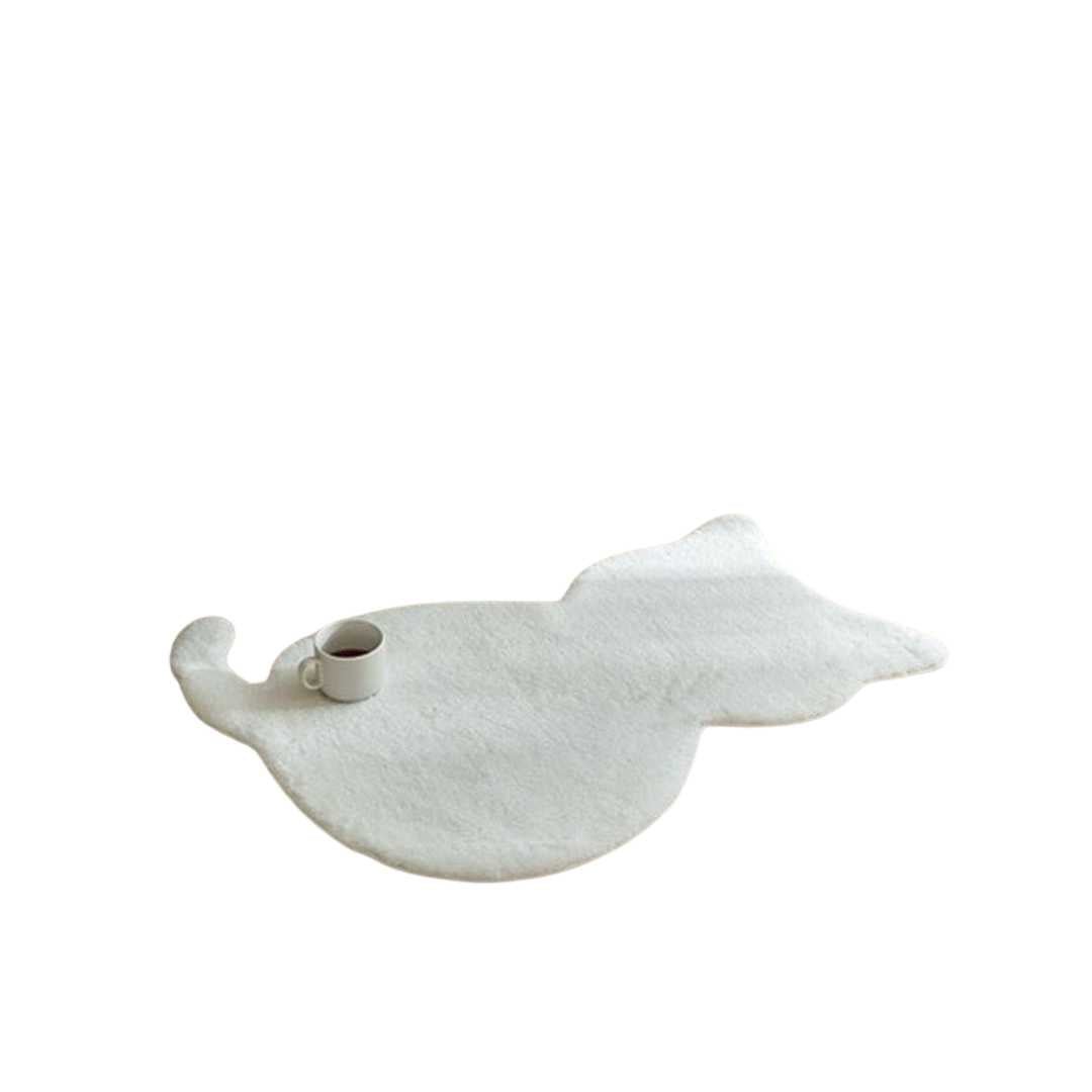 Hommfer - Tapis Bas en Polyester Blanc Antidérapant pour Salon - Hommfer
