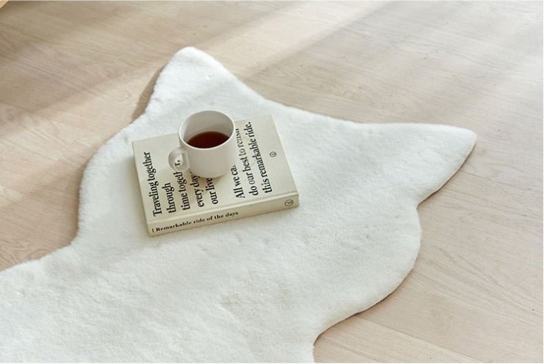 Hommfer - Tapis Bas en Polyester Blanc Antidérapant pour Salon - Hommfer
