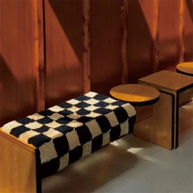 Hommfer - Tapis de Bain à Carreaux Rétro en Polyester Tufté - Hommfer